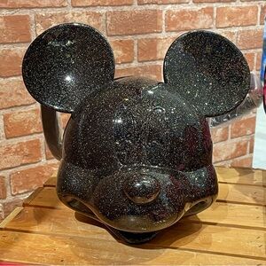 NEW Disney Parks Loungefly Mickey Mouse Head Black‎ Sparkly Crossbody Purse